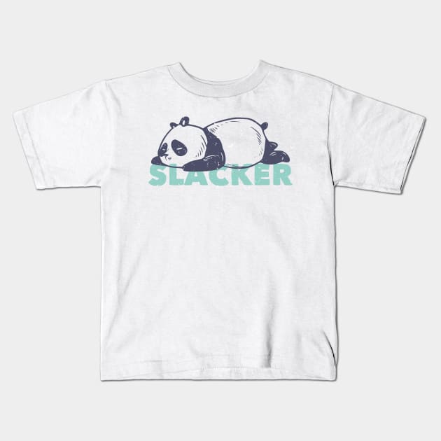 Panda Slacker Kids T-Shirt by Blazedfalcon